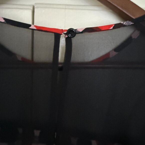 Kate Spade Dress Navy Red Silk 3/4 Sheer Sleeve Size 8 - Picture 4 of 7